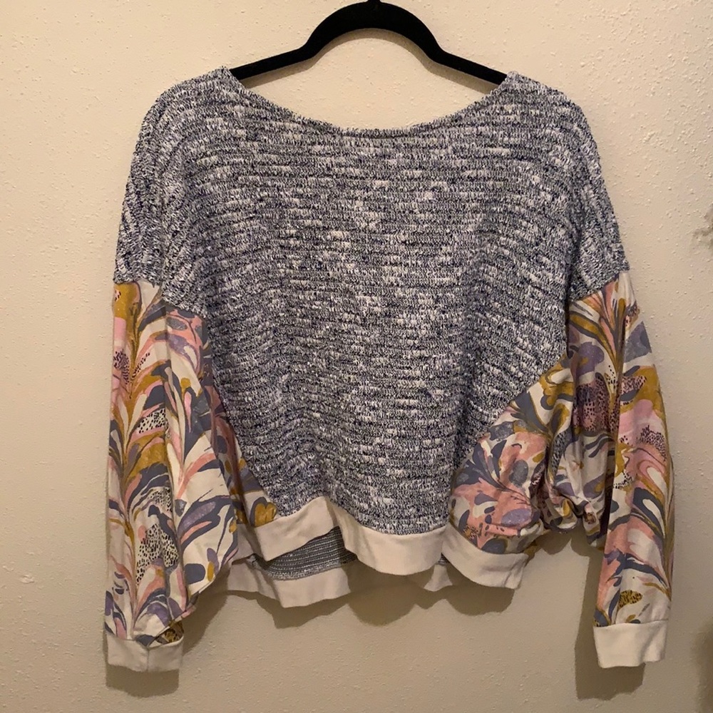 Floral Sleeve Knit Sweater: Anthropologie